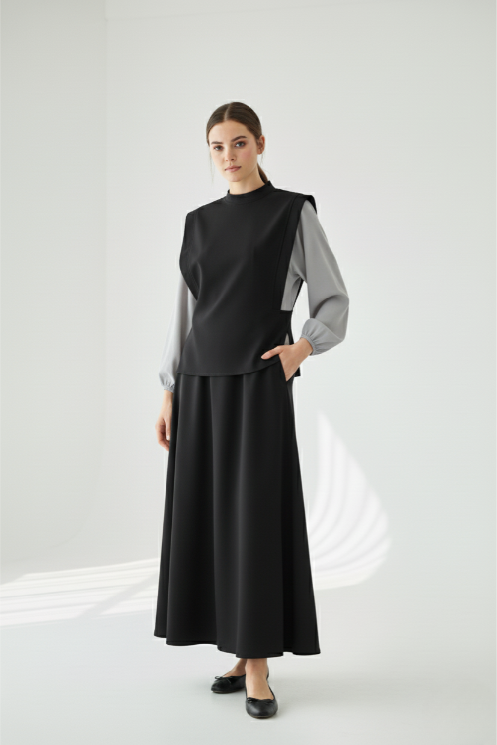 Harvest Harmony Modest Skirt Set | Black