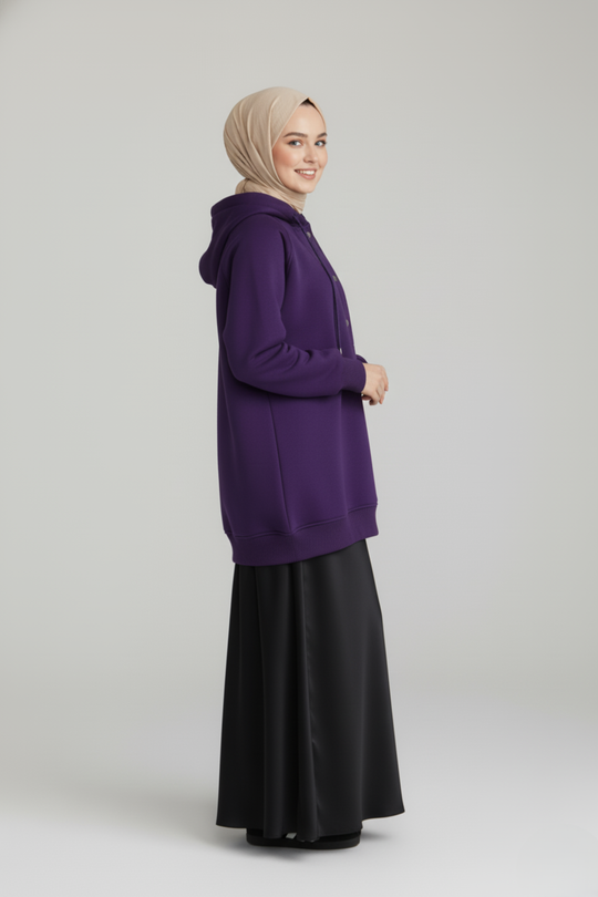 CozyCore Modest Hoodie | Purple