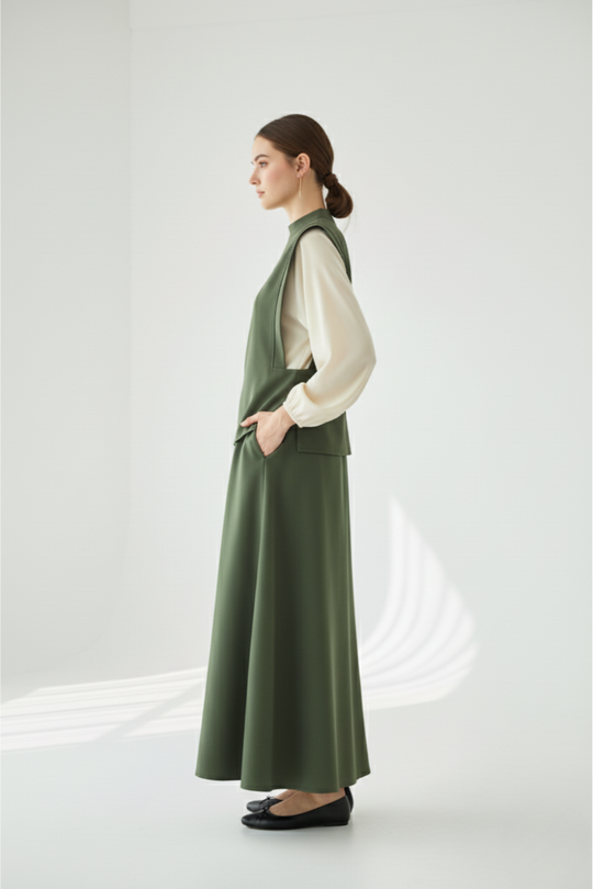 Harvest Harmony Modest Skirt Set | Green