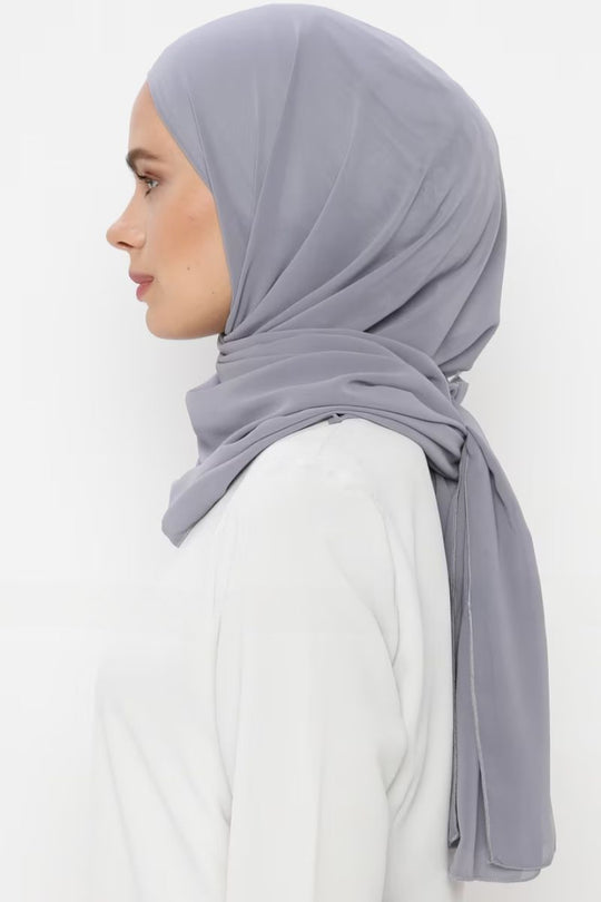 Everyday Chiffon Hijab with Undercap | Grey