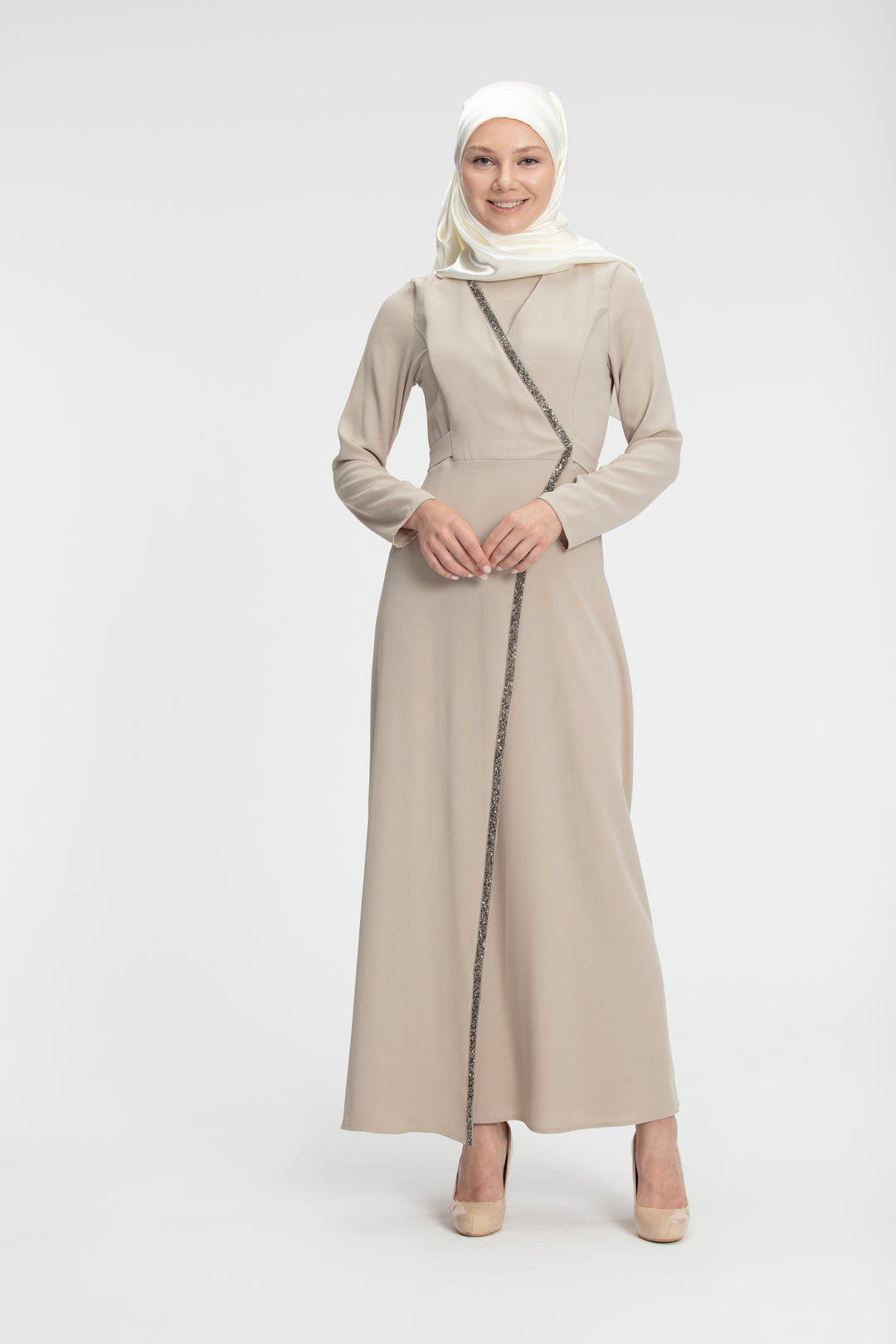 Noor Wrap Dress | Champagne Beige