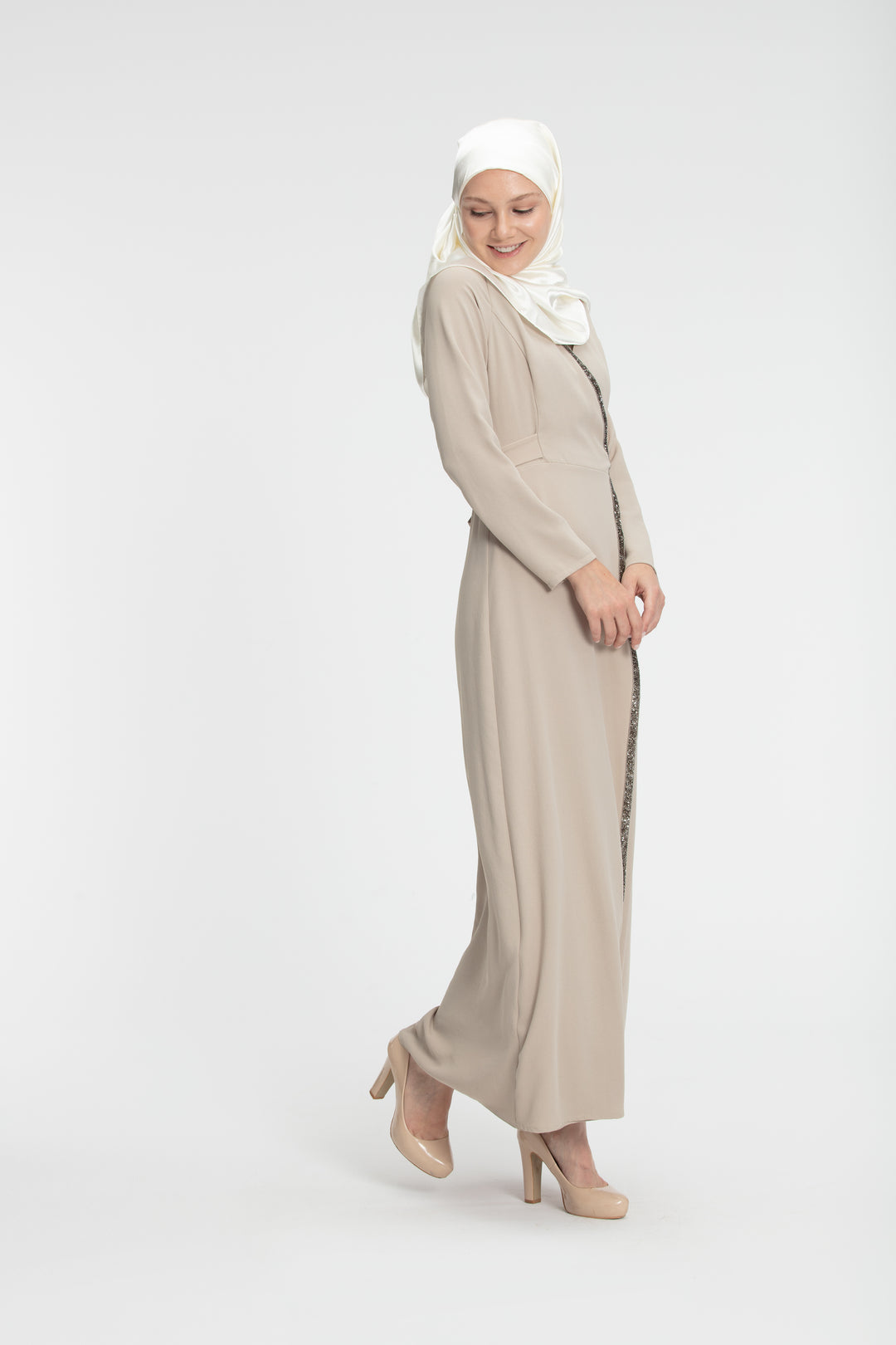 Noor Wrap Dress | Champagne Beige