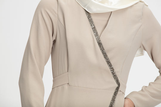 Noor Wrap Dress | Champagne Beige