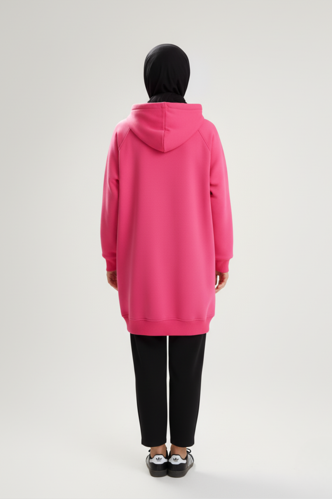 CozyCore Modest Hoodie | Neon Pink