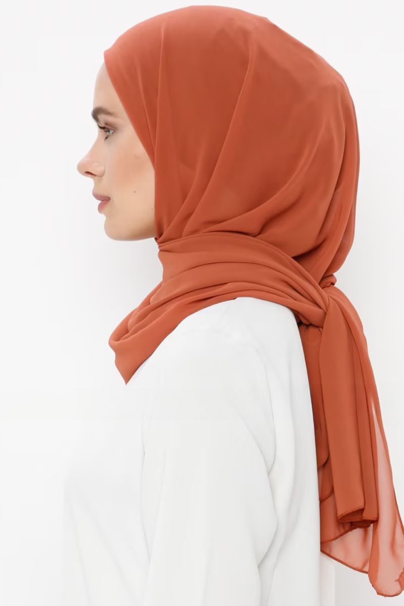 Everyday Chiffon Hijab with Undercap | Orange