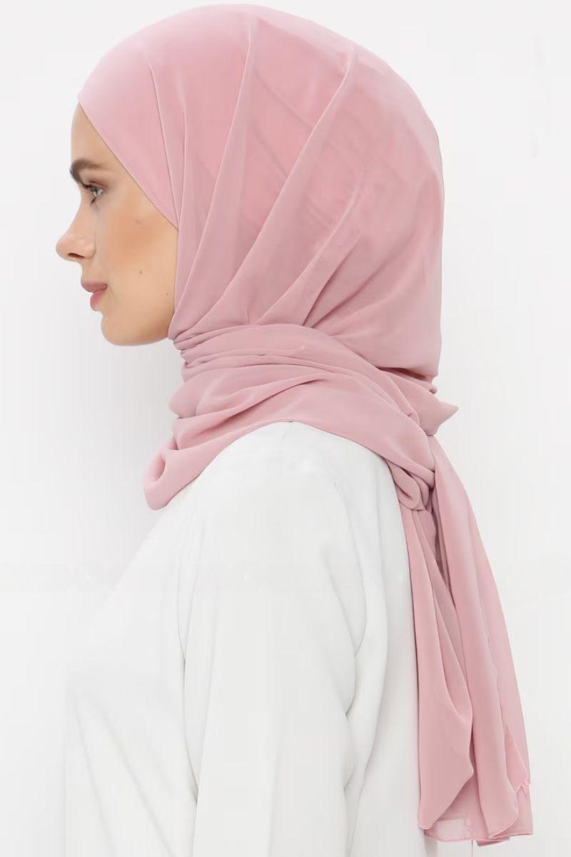 Everyday Chiffon Hijab with Undercap | Pink