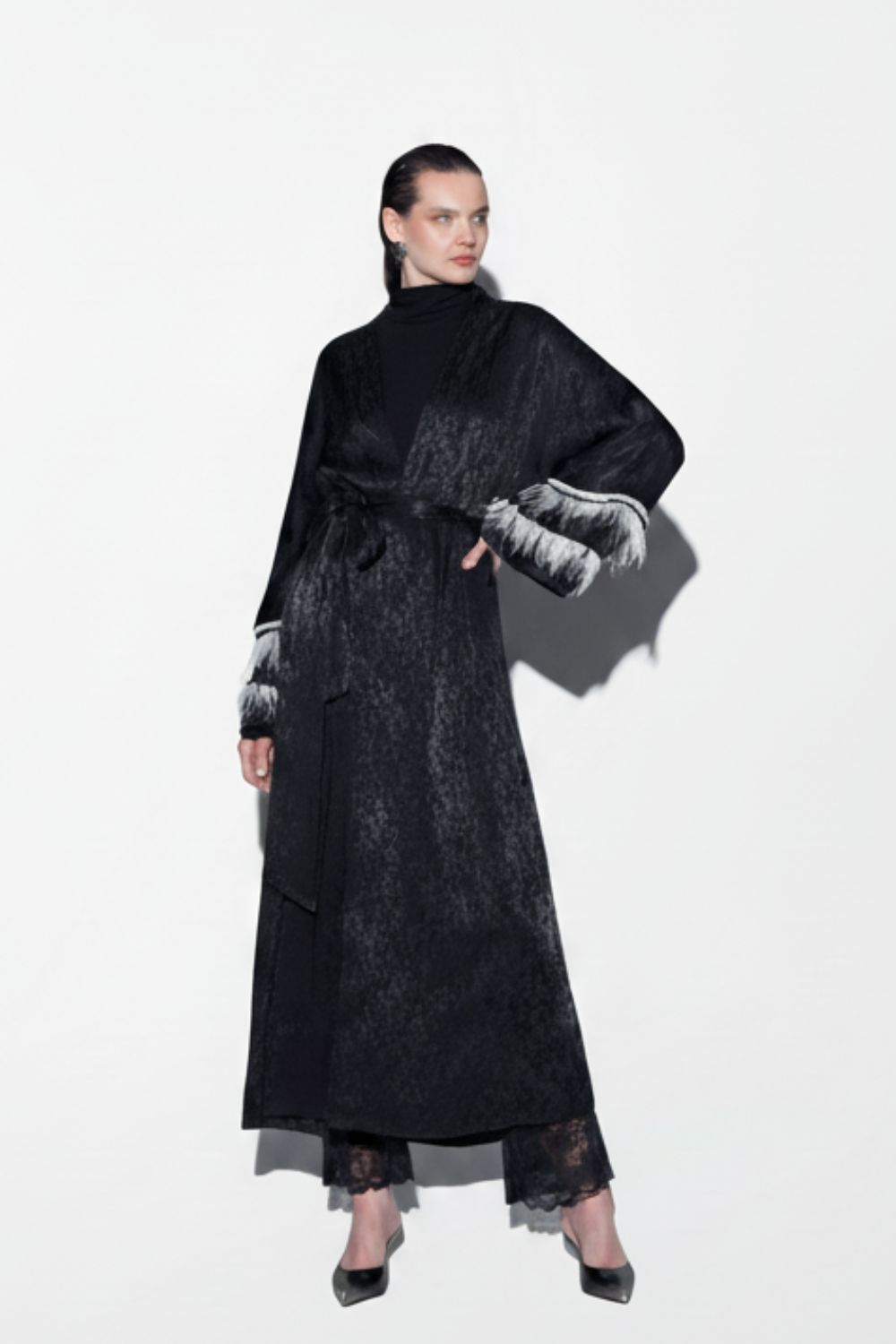 Nocturne Élan Modest Open Abaya | Black