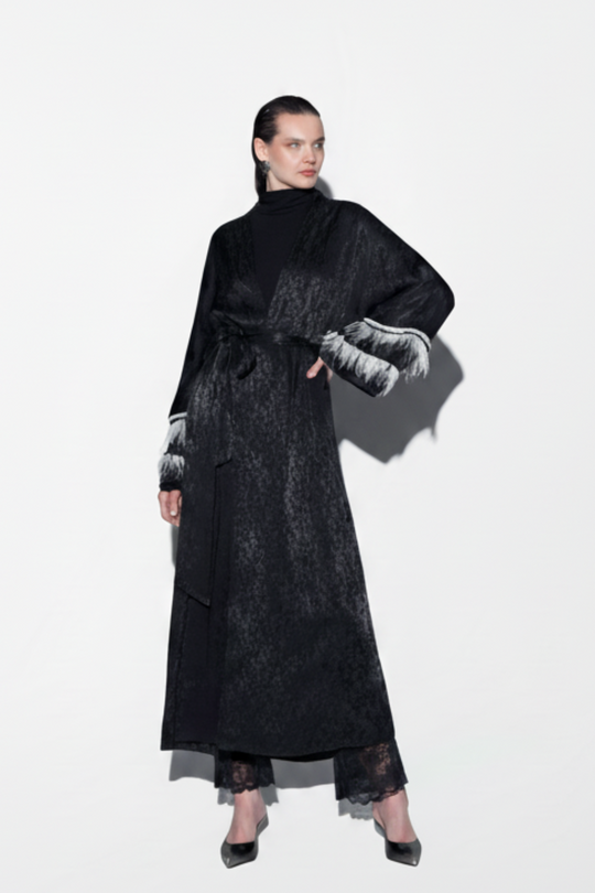 Nocturne Élan Modest Open Abaya | Black