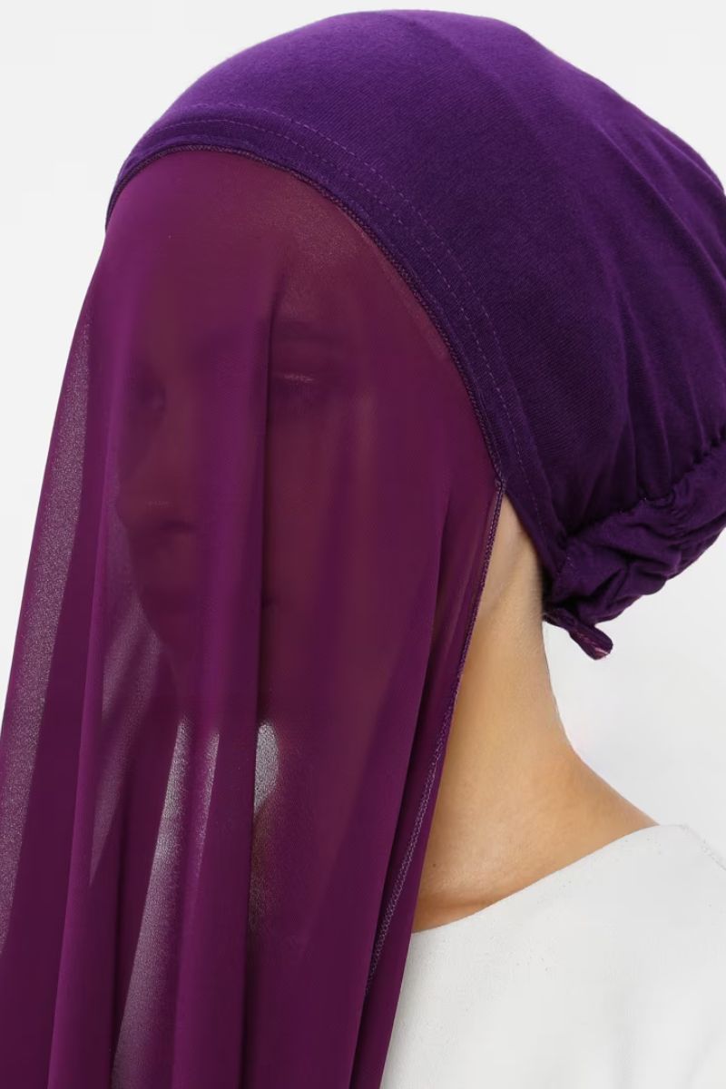 Everyday Chiffon Hijab with Undercap | Purple