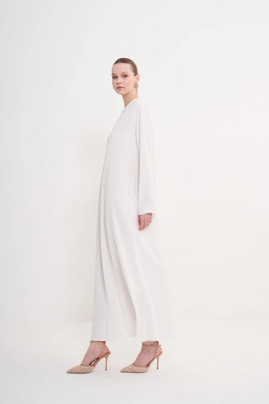 Timeless Noir Modest Abaya | White