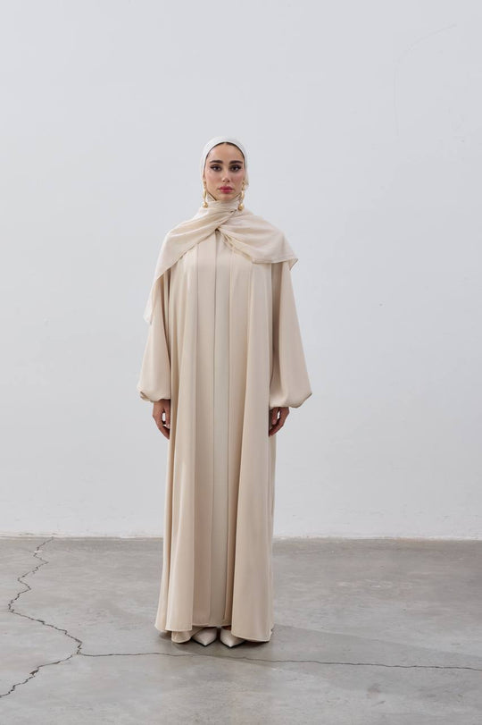 Elegance Two-Piece Abaya Set | Beige