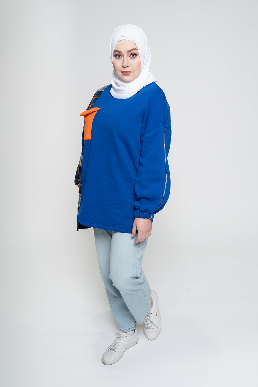 Hadeel Oversized Modest Sweatshirt | Blue