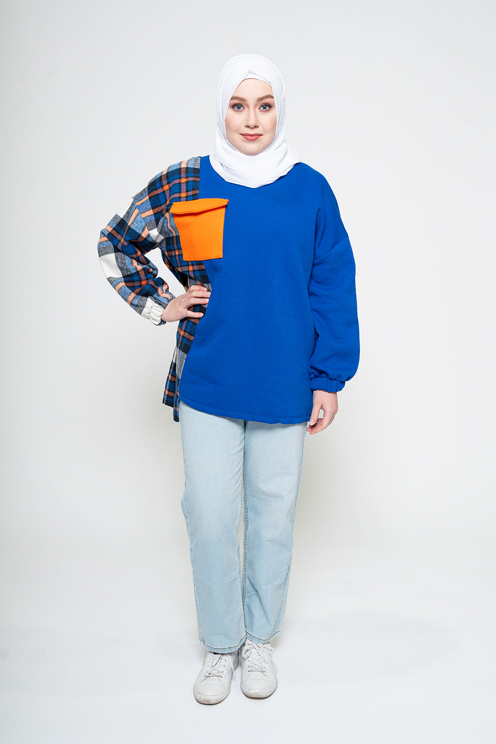 Hadeel Oversized Modest Sweatshirt | Blue