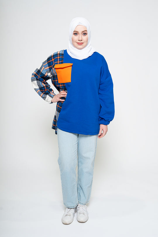 Hadeel Oversized Modest Sweatshirt | Blue