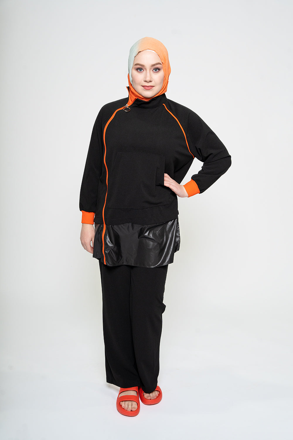 Sport Chic Modest Tracksuit | Black