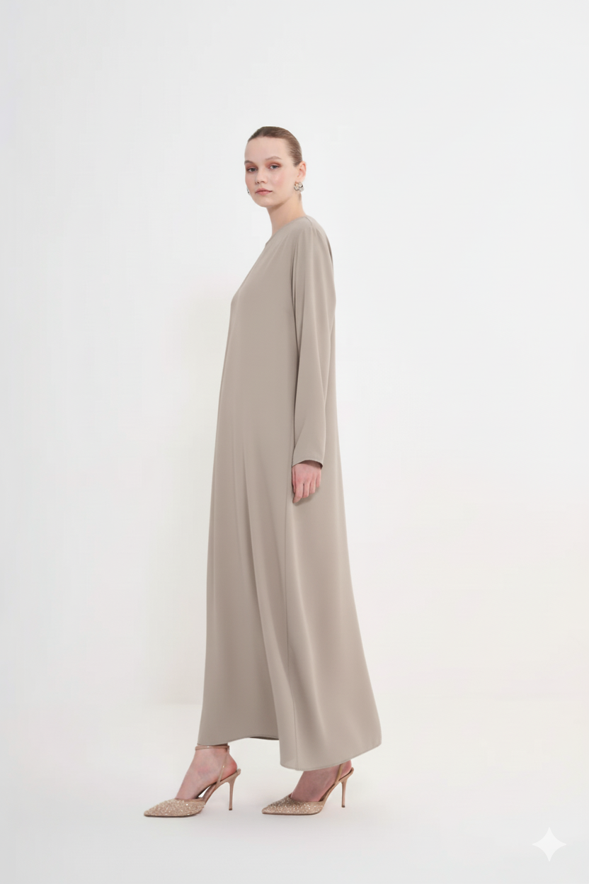 Timeless Noir Modest Abaya | Beige