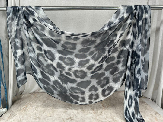 Printed Modal Hijab | Monochrome Leopard