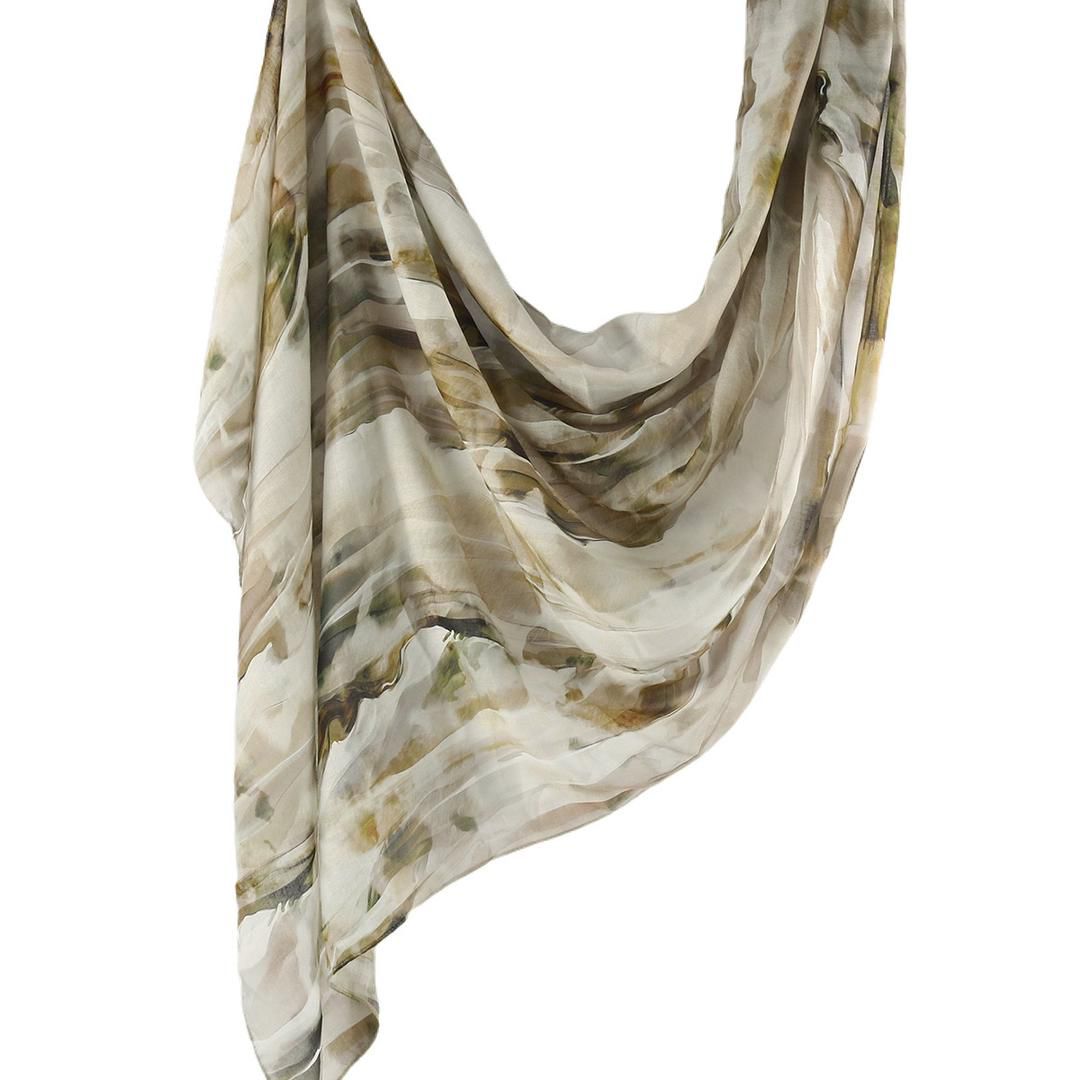 Printed Modal Hijab | Muted Green 