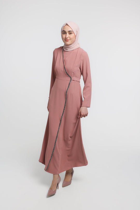 Noor Wrap Modest Dress | Pink