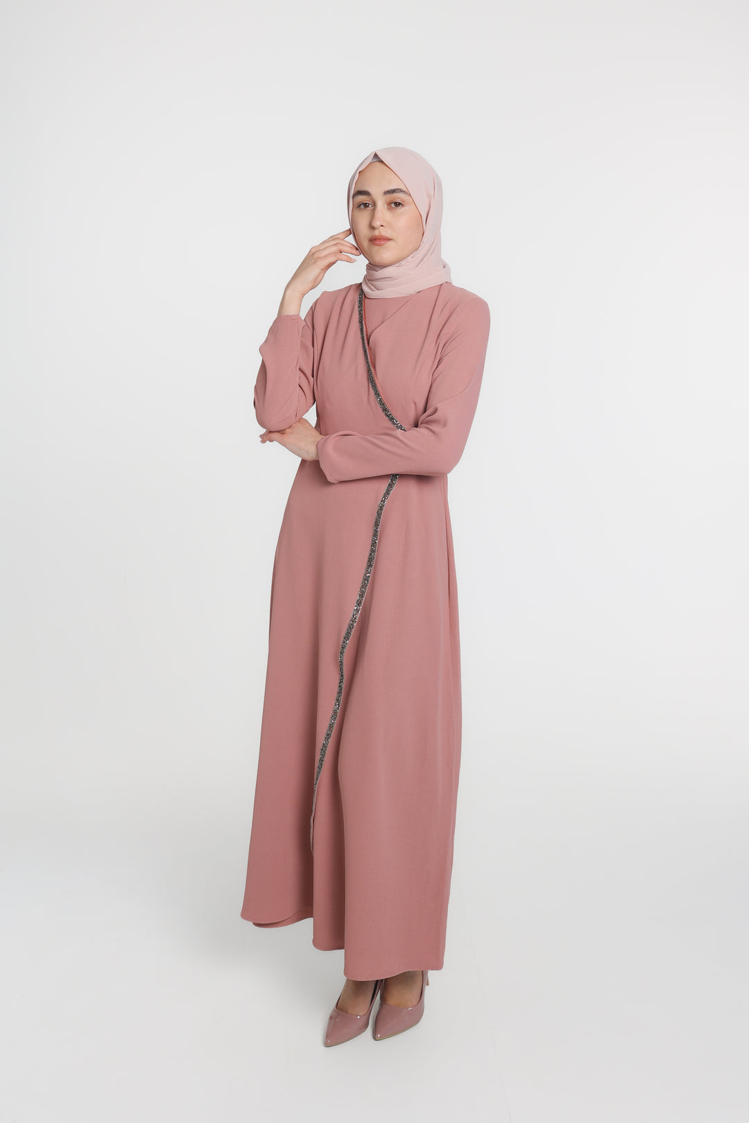 Noor Wrap Modest Dress | Pink