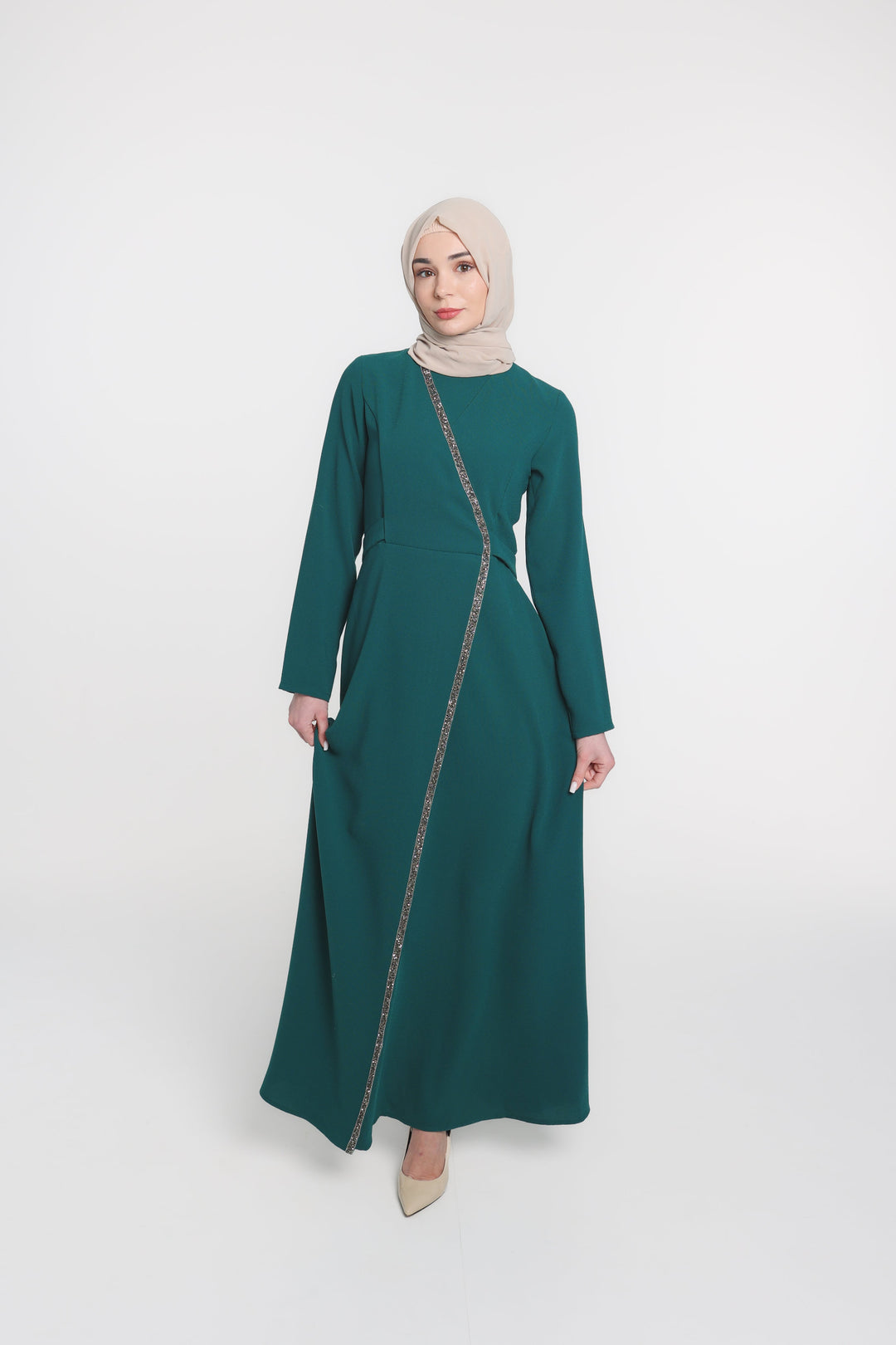 Noor Wrap Modest Dress | Green