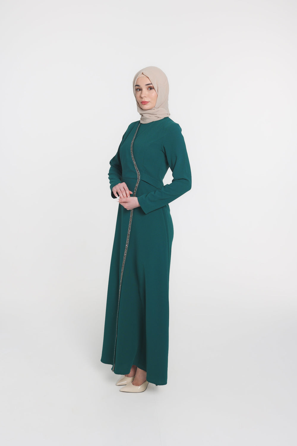 Noor Wrap Modest Dress | Green