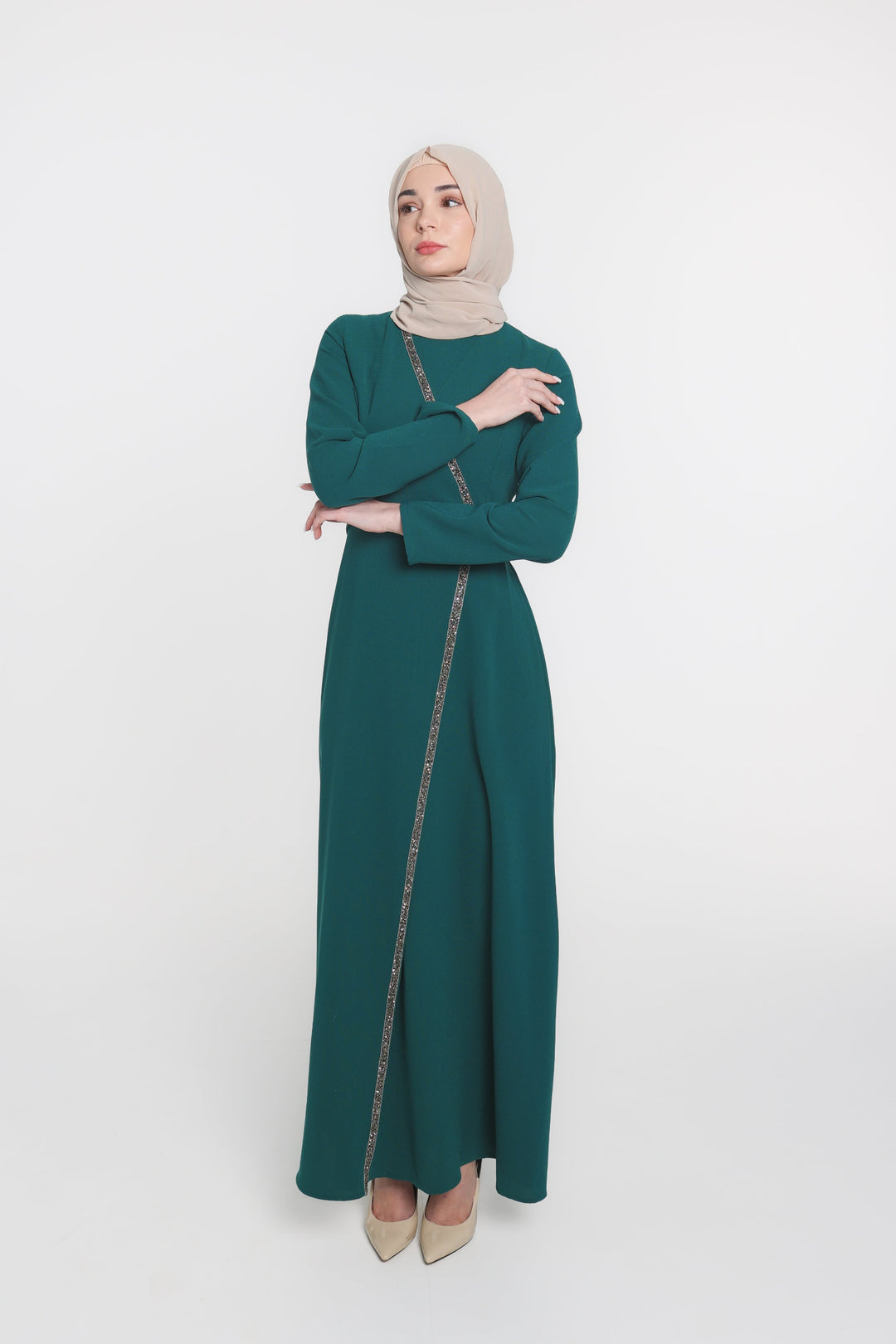 Noor Wrap Modest Dress | Green