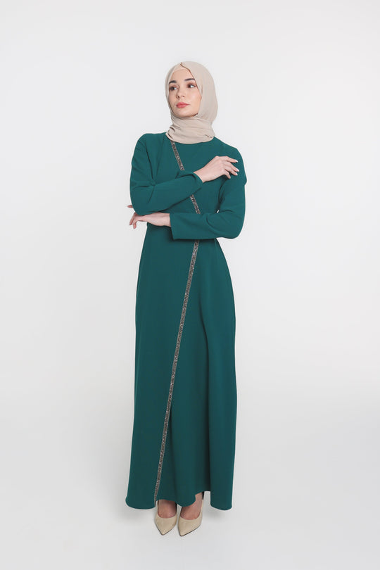 Noor Wrap Modest Dress | Green