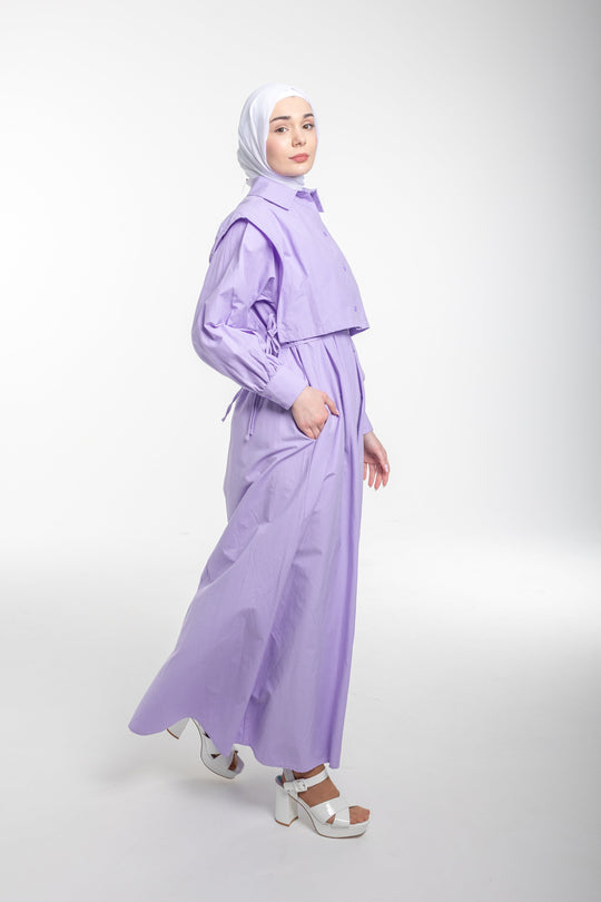 Mira Everyday Modest Shirt Dress | Lavender