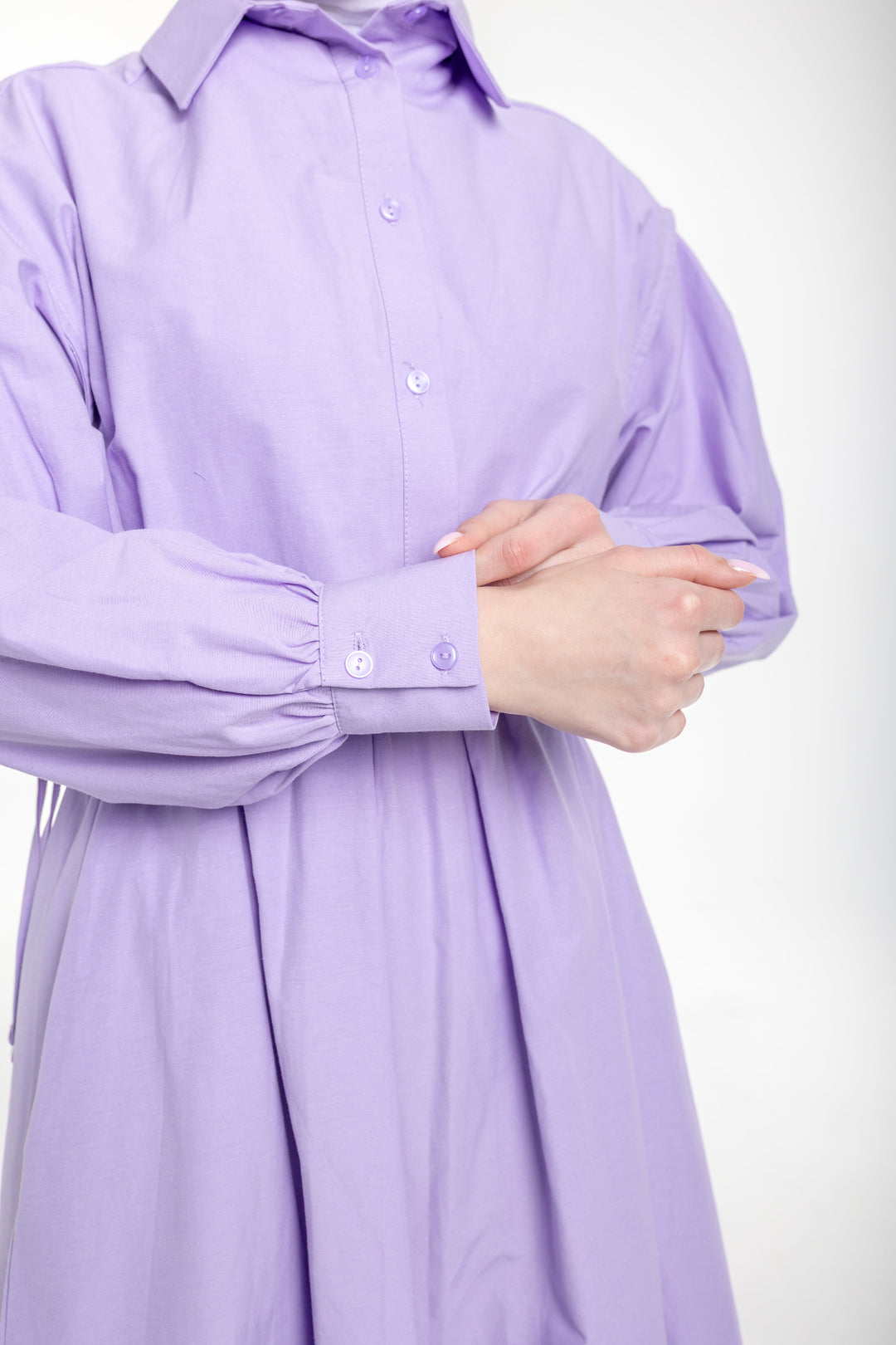 Mira Everyday Modest Shirt Dress | Lavender