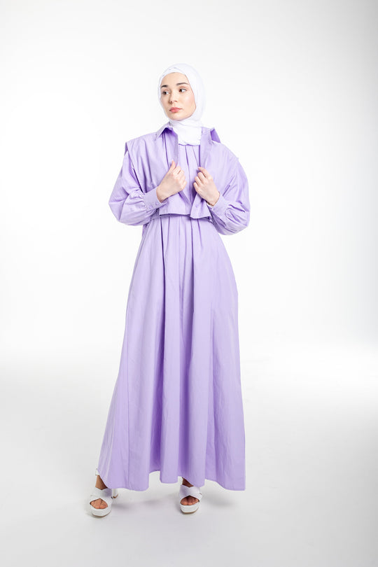 Mira Everyday Modest Shirt Dress | Lavender
