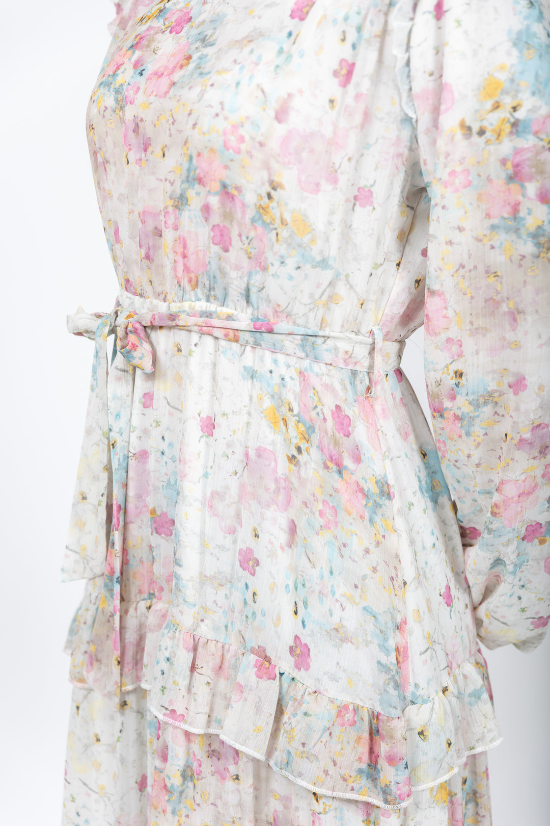 Floral patterned dress on a white background