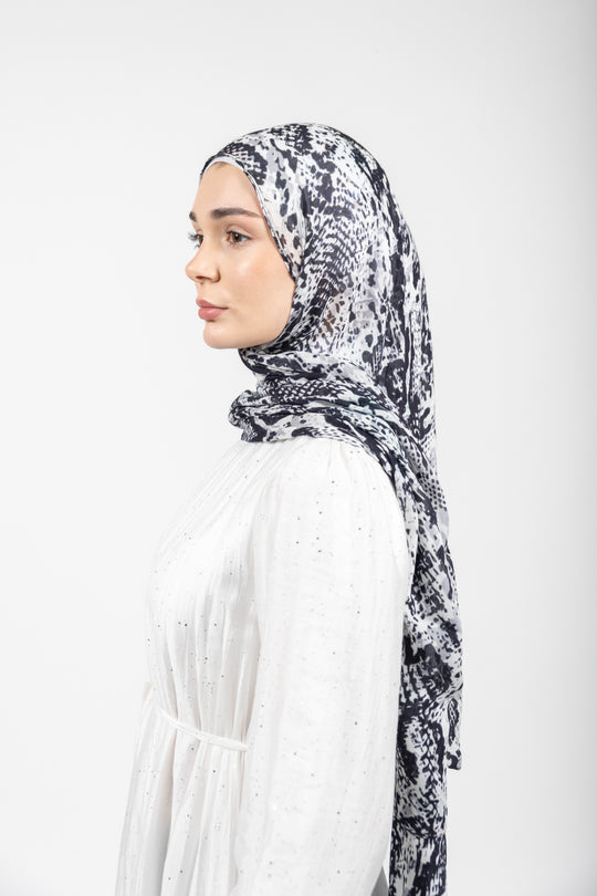 Printed Modal Hijab | Snow Leopard