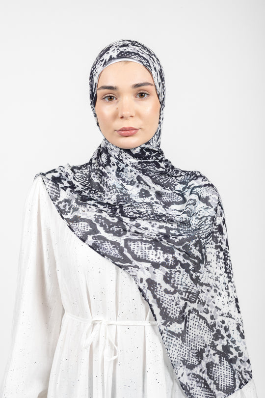 Printed Modal Hijab | Snow Leopard