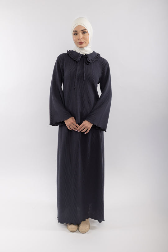 Knit Modest Skirt Set | Grey