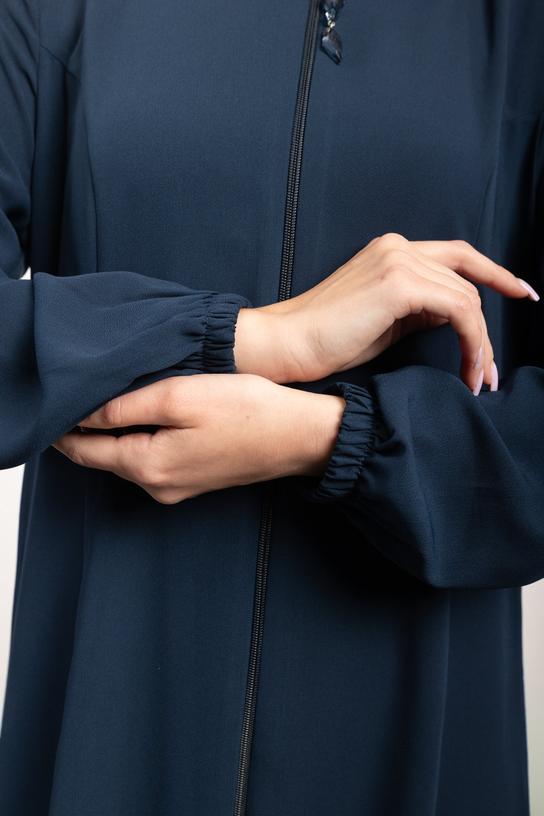 Zipper Side Expanded Modest Abaya | Prussian Blue