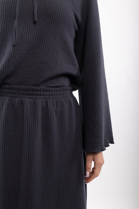 Knit Modest Skirt Set | Grey