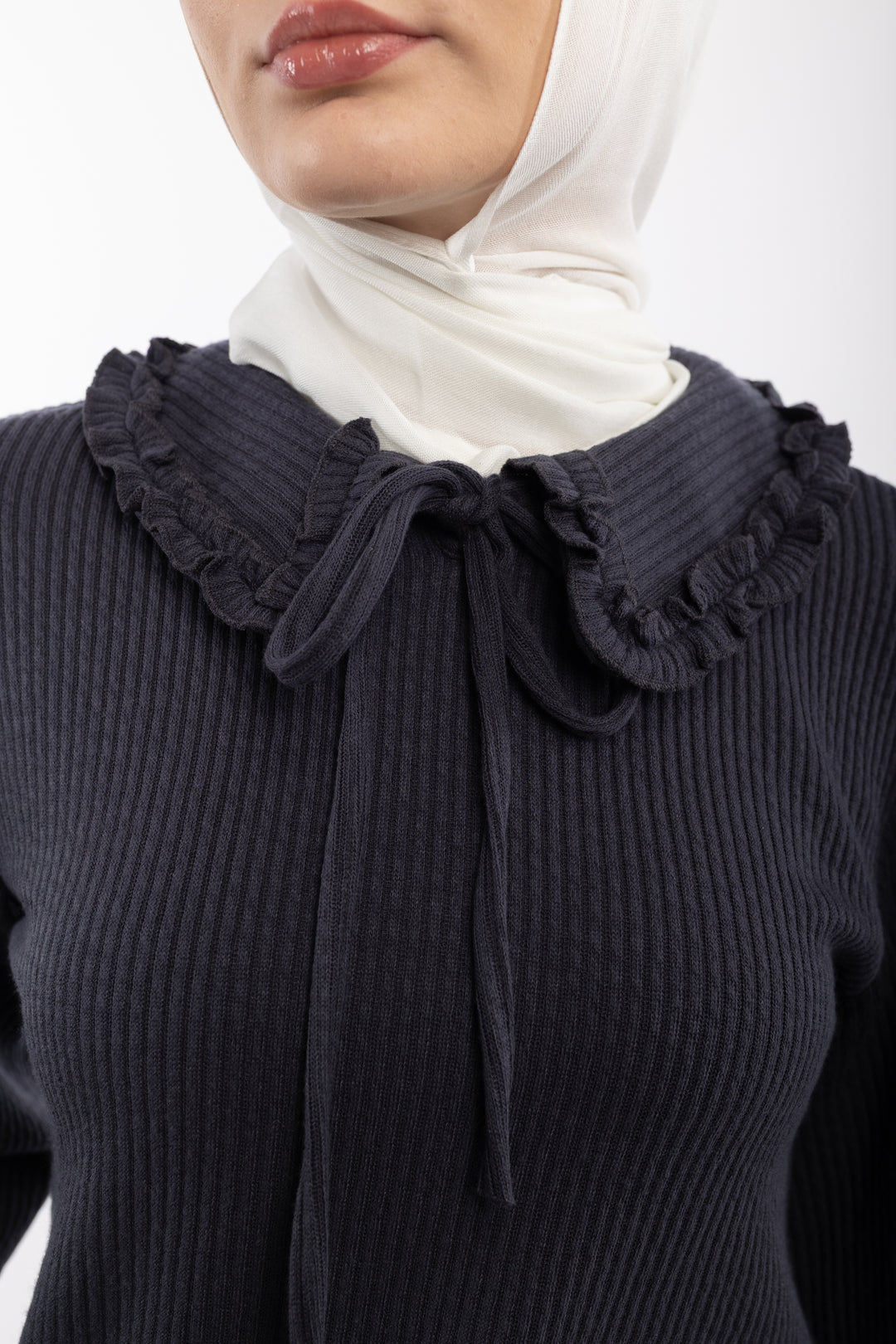 Knit Modest Skirt Set | Grey