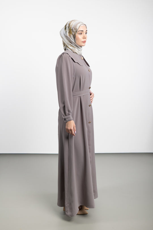 Twilight Veil belted Dress | Beige