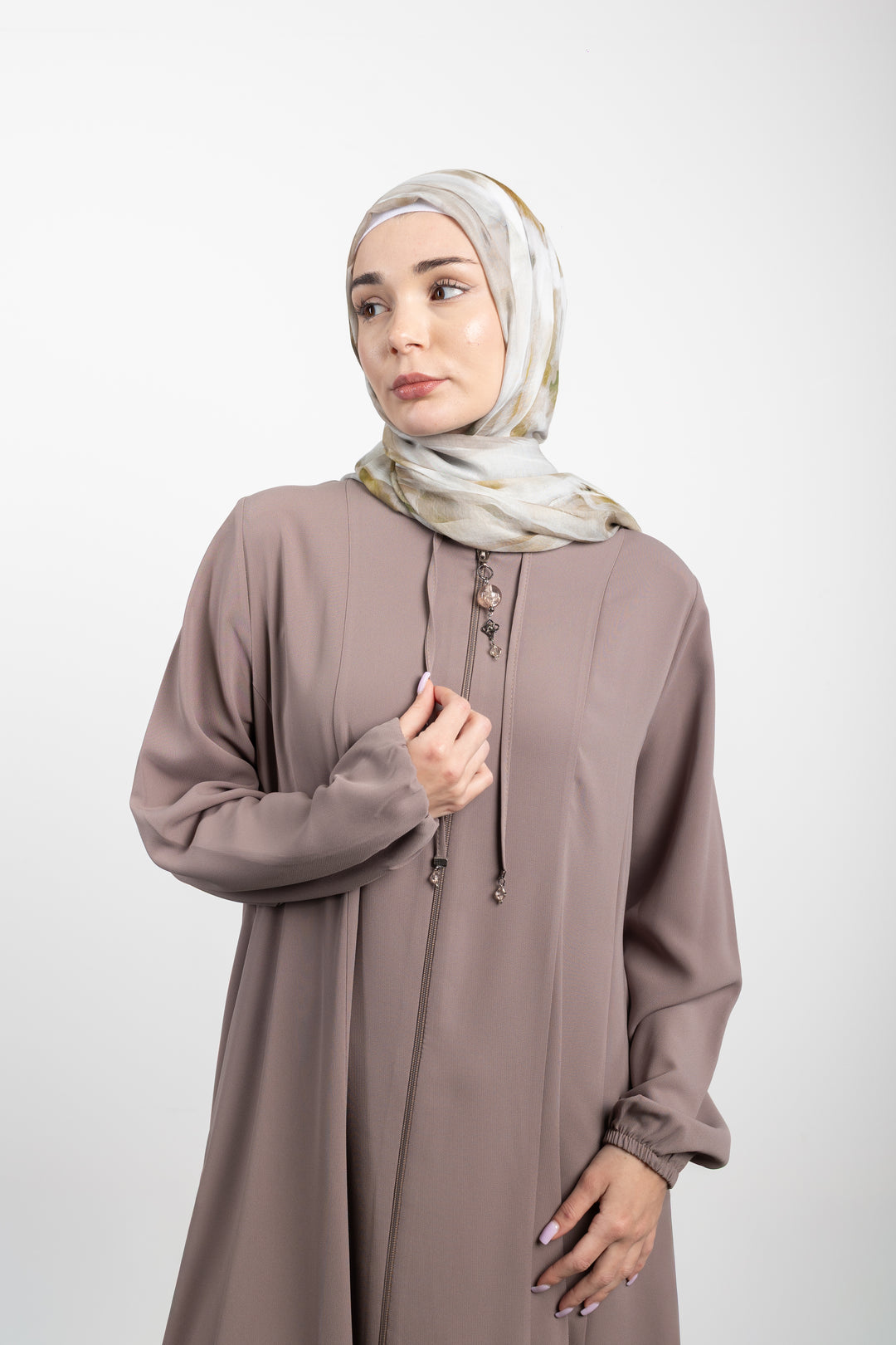 Midnight Flow Modest Abaya | Light Mink