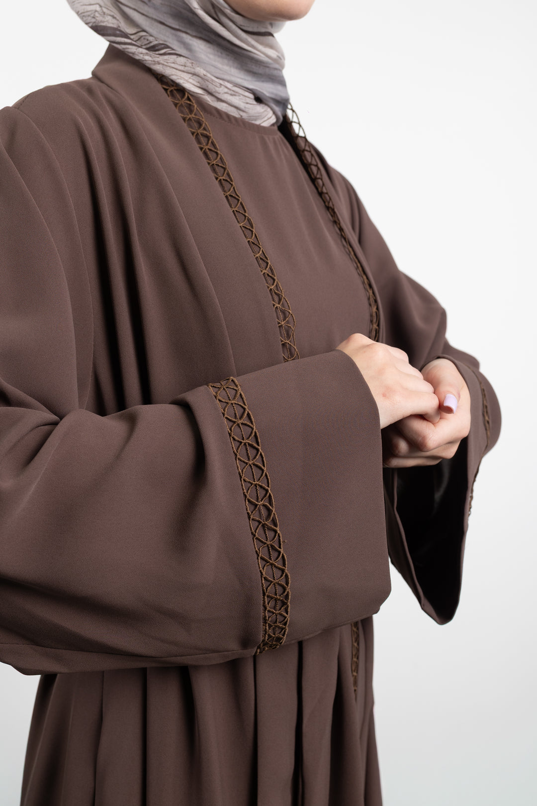 The Celeste Wrap Two-Piece  Abaya Set | Brown