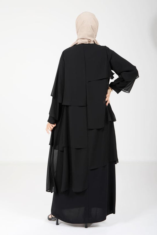 Black Layered Abaya