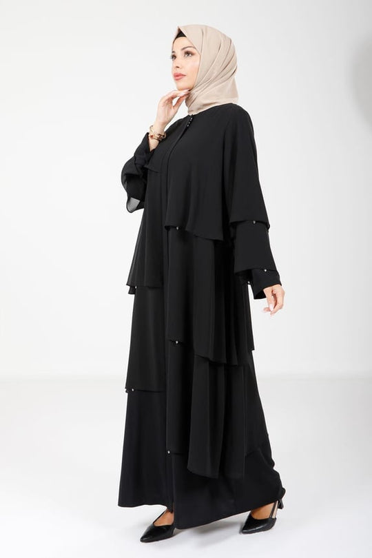 Black Layered Abaya