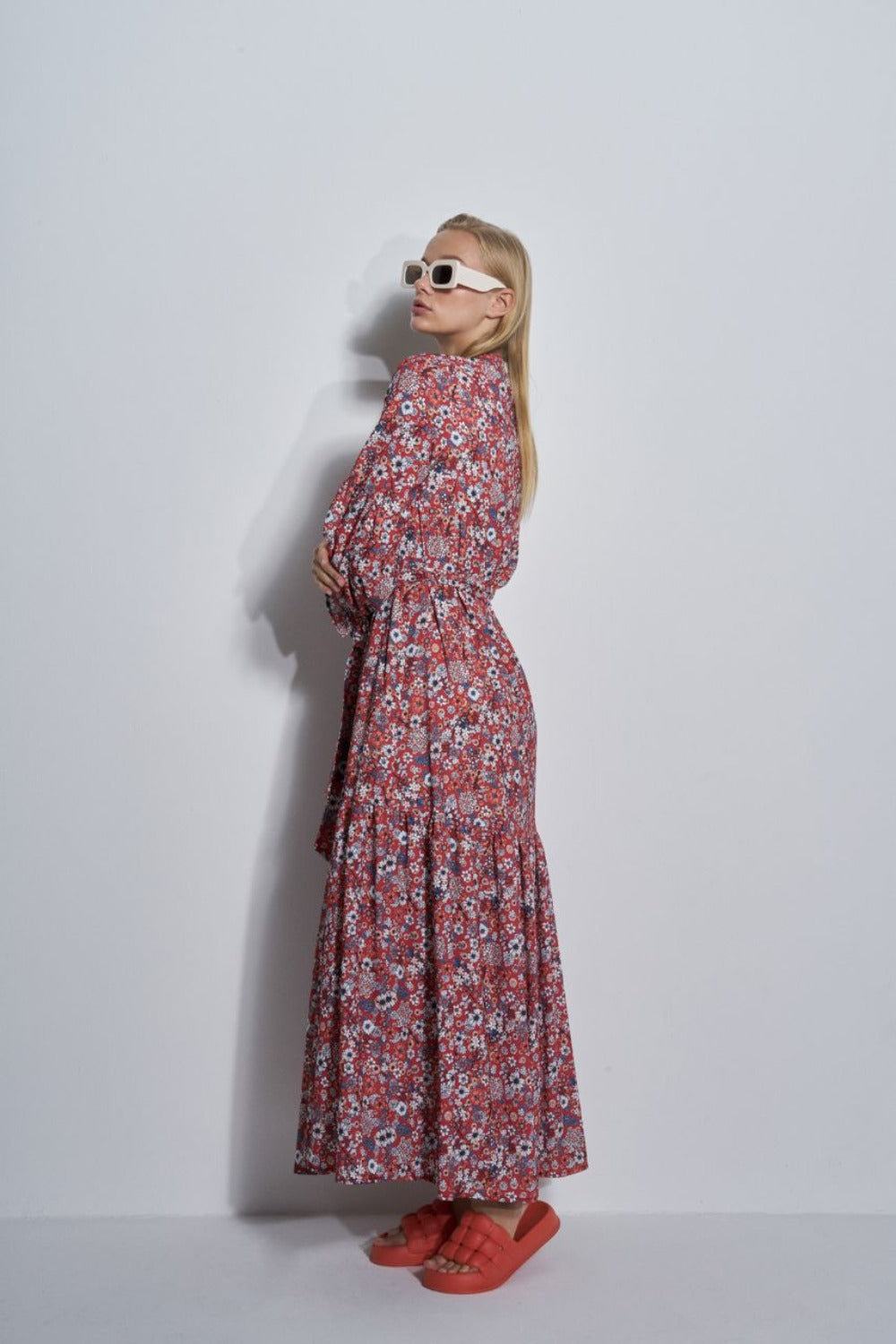 Dorra Floral Modest Dress | Red
