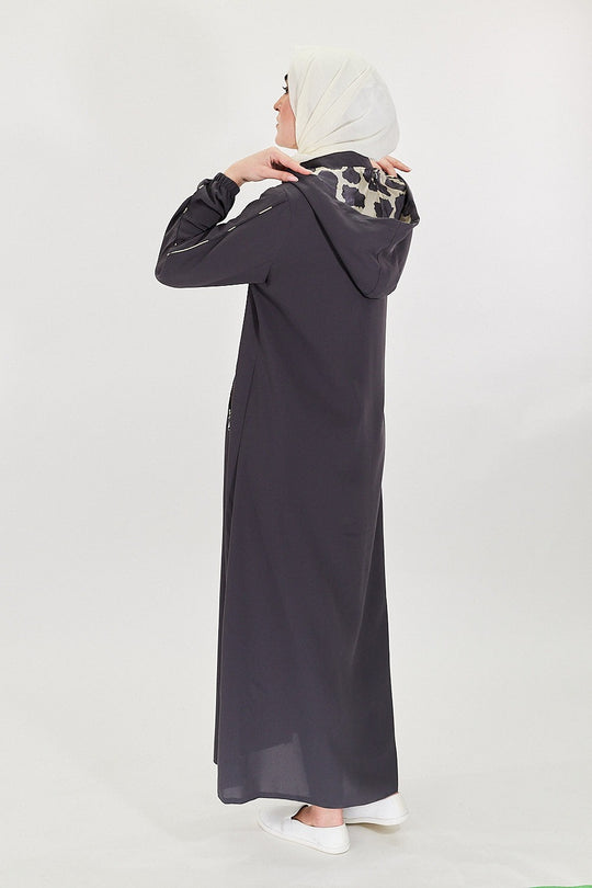 Elegance Cascade Modest Turkish Jilbab | Grey