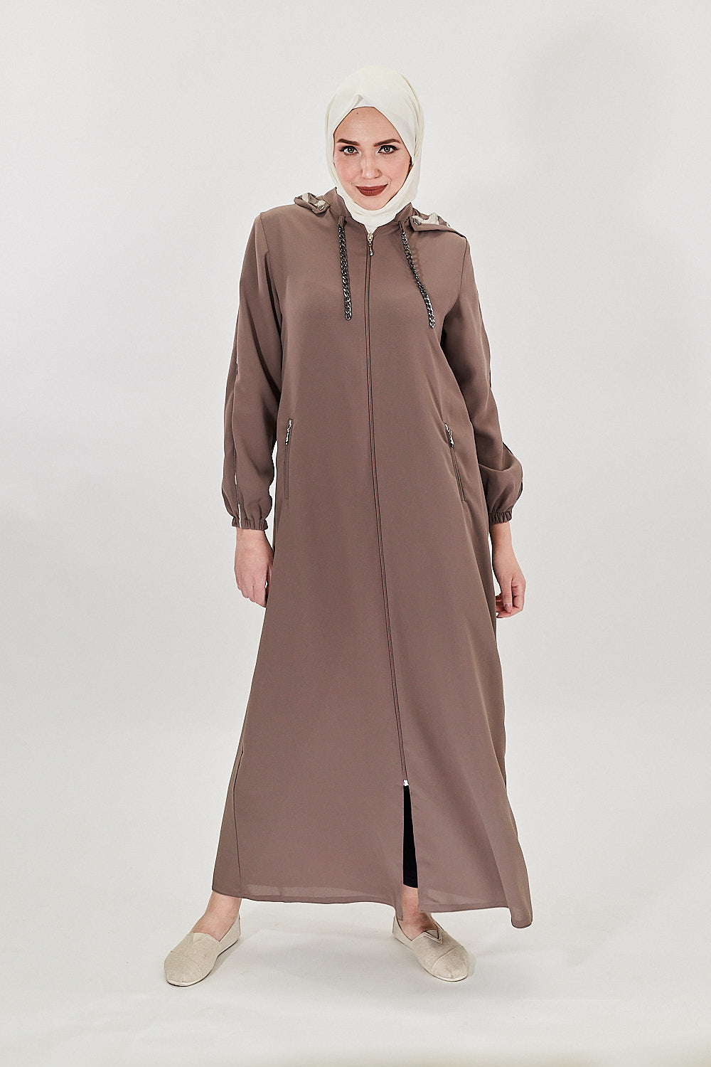 Elegance Cascade Modest Turkish Jilbab | Mocha
