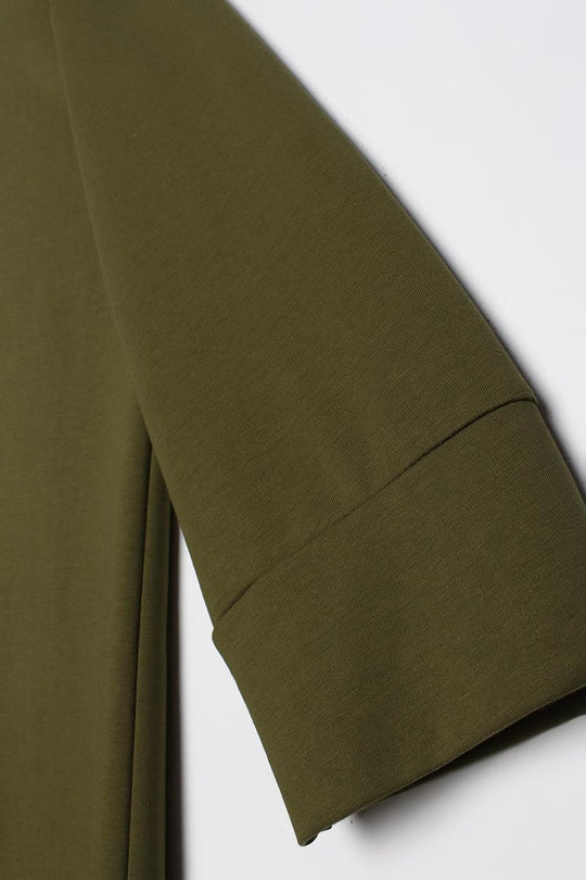 Sara Modest Hooded Chic Maxi Dress | Dark Green