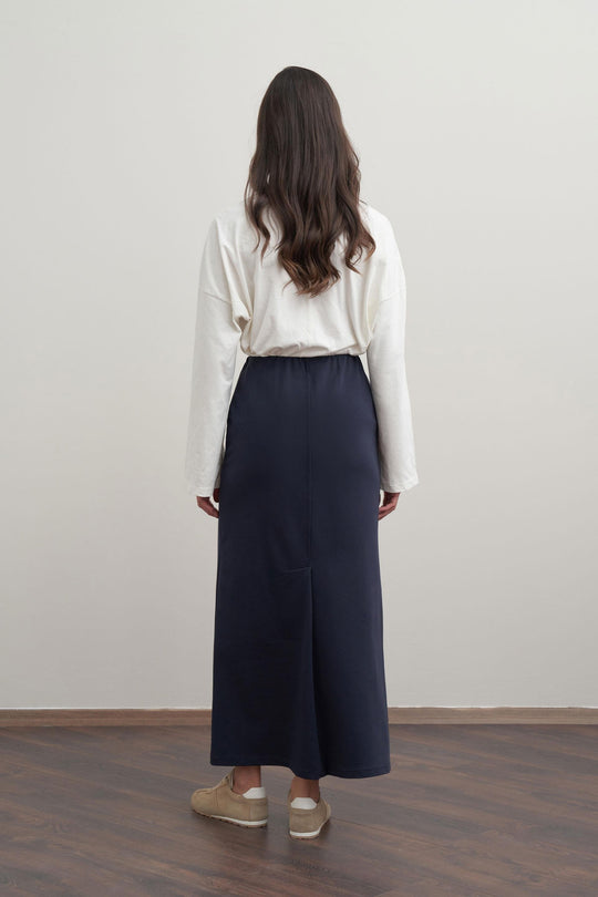 Veronica Maxi Modest Skirt | Navy