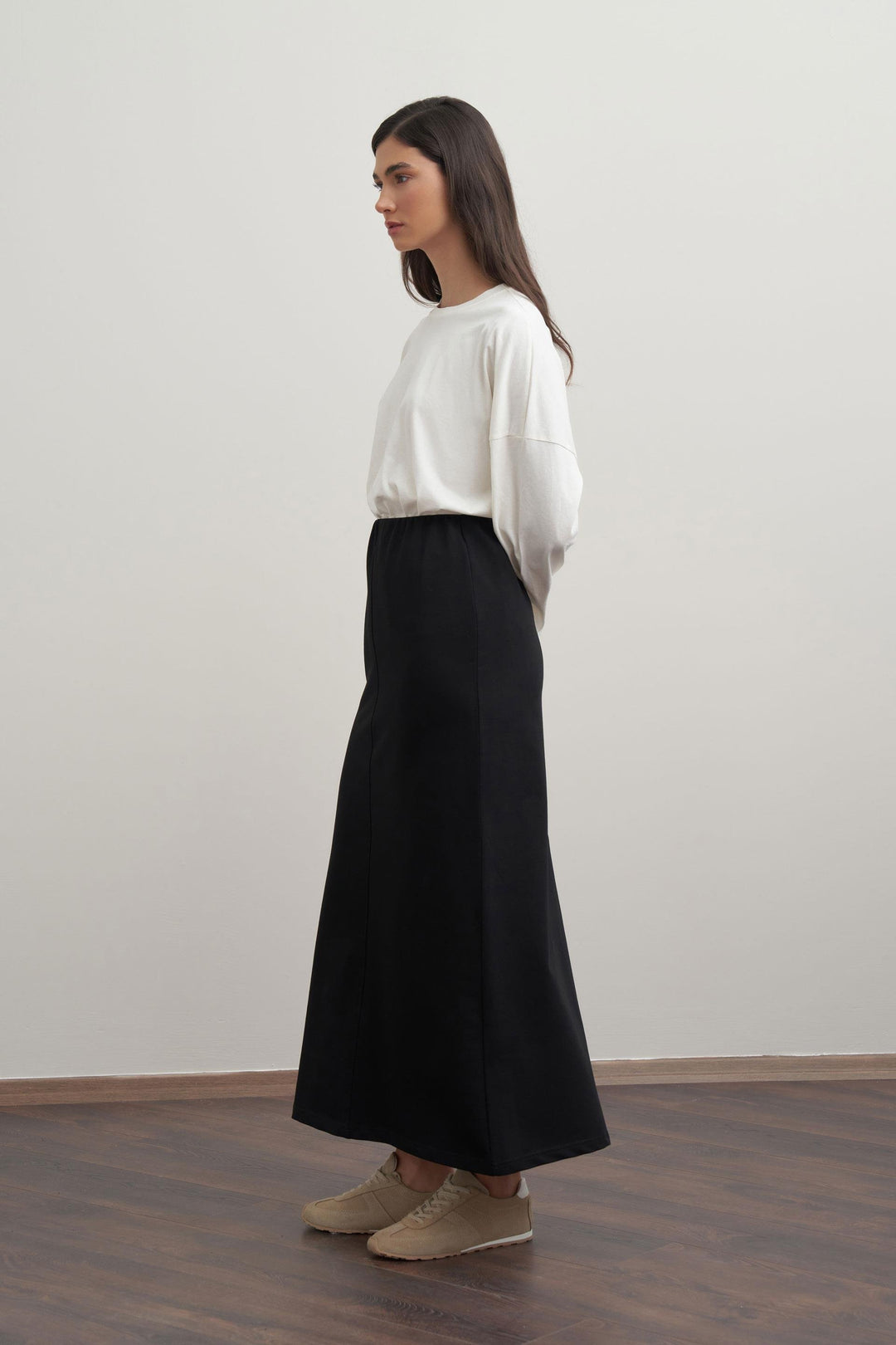 Veronica Maxi Modest Skirt | Black