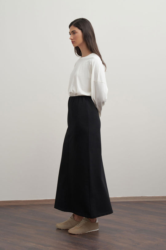 Veronica Maxi Modest Skirt | Black